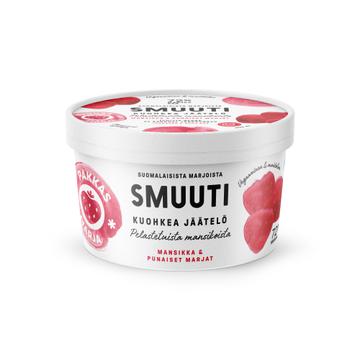 Smuuti jäätelö pelastetuista mansikoista