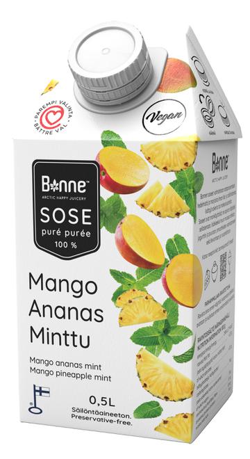 Bonne 100% Mango-ananas-minttusose 0,5 L