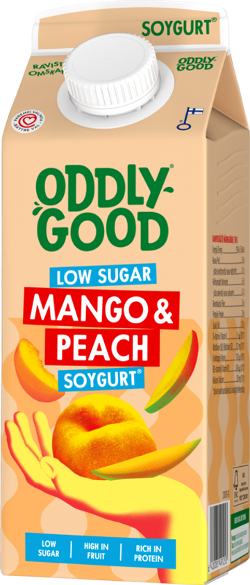 Oddlygood® vähäsokerinen Soygurt 750 g mango & persikka