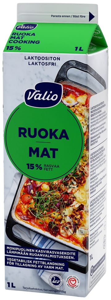 Valio Ruoka 15 % 1 l laktoositon