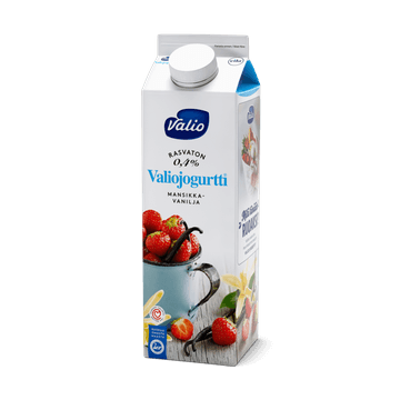Valiojogurtti® 1 kg rasvaton mansikka-vanilja laktoositon