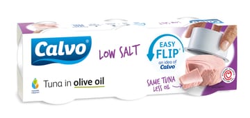 Calvo vähäsuolainen tonnikala oliiviöljyssä 3 x 65 g