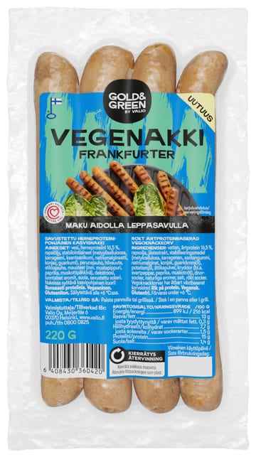 Gold&Green® Vegenakki 220 g Frankfurter