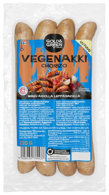 Gold&Green® Vegenakki 220 g Chorizo