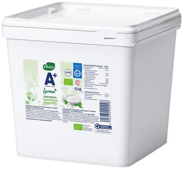 Valio A+™ Luomu™ luonnonjogurtti 5 kg rasvaton laktoositon