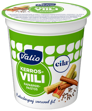 Valio kerrosviili 1 % 200 g raparperipaistos laktoositon