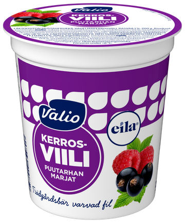 Valio kerrosviili 1 % 200 g puutarhan marjat laktoositon