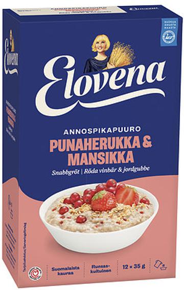 Elovena Annospikapuuro Punaherukka & mansikka