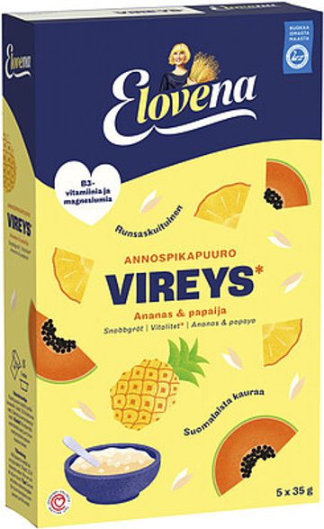 Elovena Annospikapuuro Vireys Ananas & Papaija