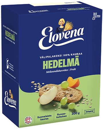 Elovena Välipalakeksi 100% Kauraa Hedelmä