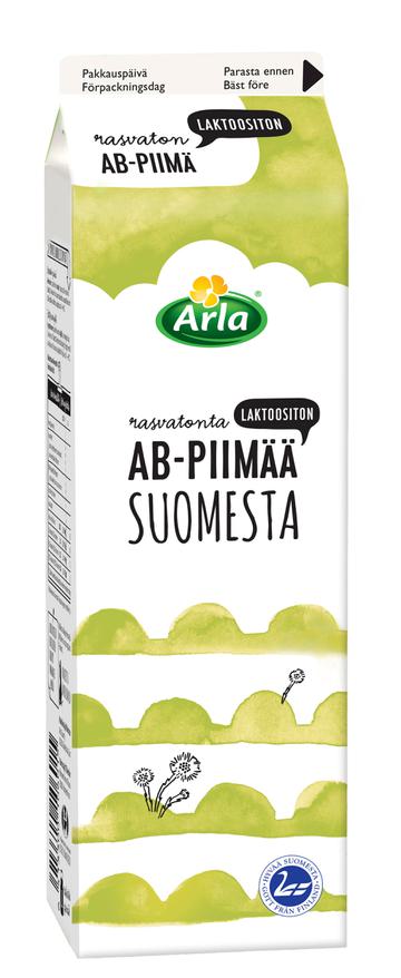 Arla Laktoositon rasvaton AB piimä Suomi 1l