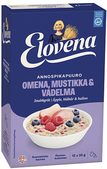 Elovena Annospikapuuro Omena, mustikka & vadelma