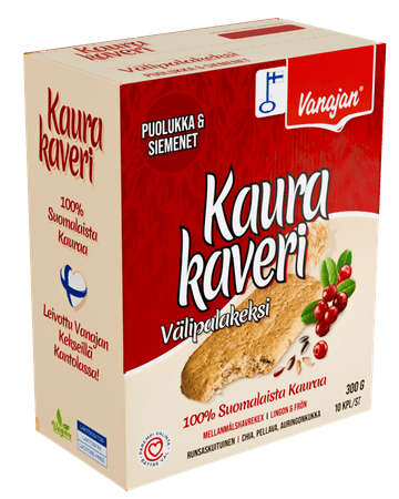 Vanajan Kaurakaveri Puolukka & siemenet välipalakeksi