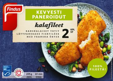 Kevyesti paneroidut kalafileet 225g