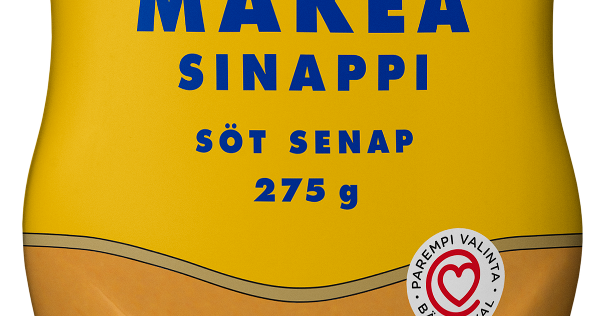 Sinappi Sydänmerkki | Auran Makea sinappi 275 g (pullo) | Sydänmerkki