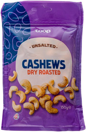 Coop Unsalted Cashews Dry roasted