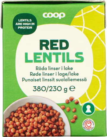 Coop Red lentils Punaiset linssit suolaliemessä
