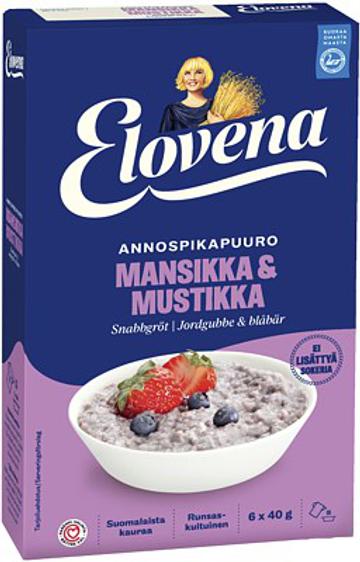 Elovena Annospikapuuro Mansikka & mustikka