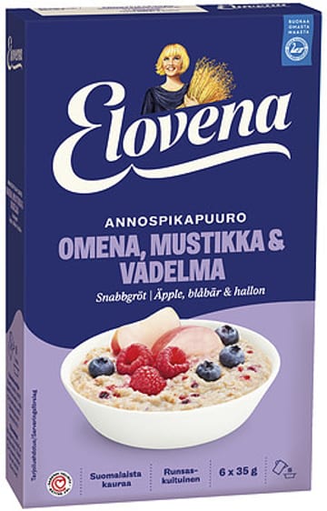 Elovena Annospikapuuro Omena, mustikka & vadelma