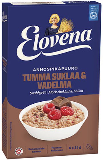 Elovena Annospikapuuro Tumma suklaa & vadelma