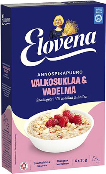 Elovena Annospikapuuro Valkosuklaa & vadelma