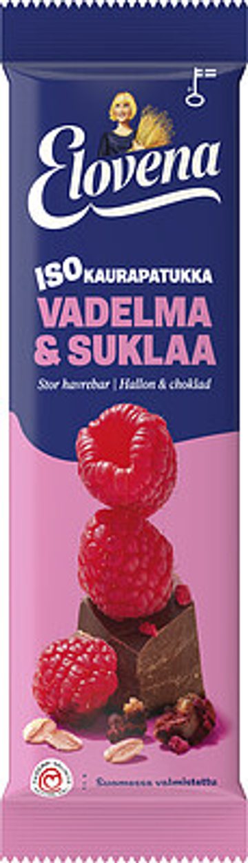 Elovena Iso kaurapatukka Vadelma & suklaa