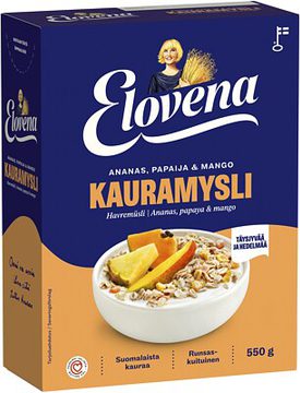 Elovena Täysjyväkauramysli Ananas, papaija & mango
