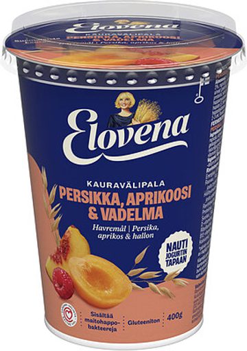 Elovena Kauravälipala Persikka, Aprikoosi & Vadelma