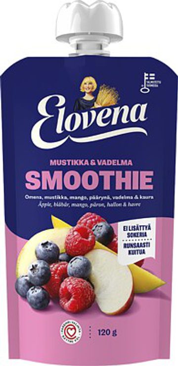 Elovena Smoothie Mustikka & vadelma