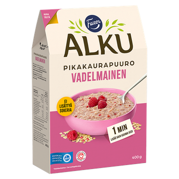 Fazer Alku Vadelmainen pikakaurapuuro 400 g