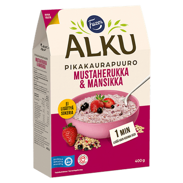 Fazer Alku Mustaherukka & mansikka pikakaurapuuro 400 g