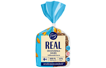 Fazer Real Täysjyväpala 100% kaura 4kpl 310g