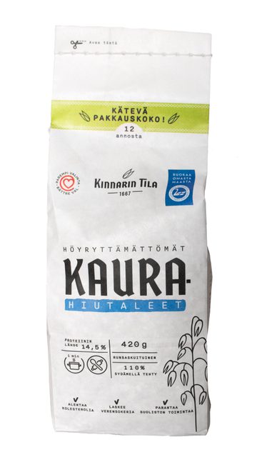 Kinnarin Tila Höyryttämättömät kaurahiutaleet