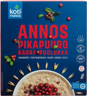 Kotimaista annospikapuuro kaura ja puolukka