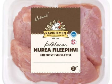 Kariniemen Kalkkunan fileepihvi, miedosti suolattu