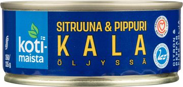 Kotimaista Sitruuna & pippuri kala öljyssä