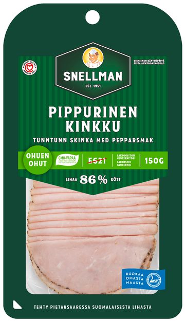 Snellman Ohuen ohut pippurinen kinkku 150g