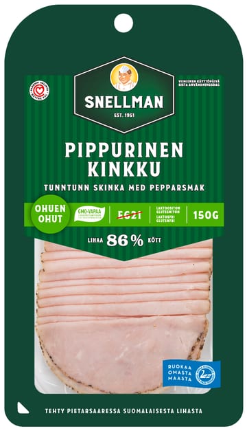 Snellman Ohuen ohut pippurinen kinkku 150g