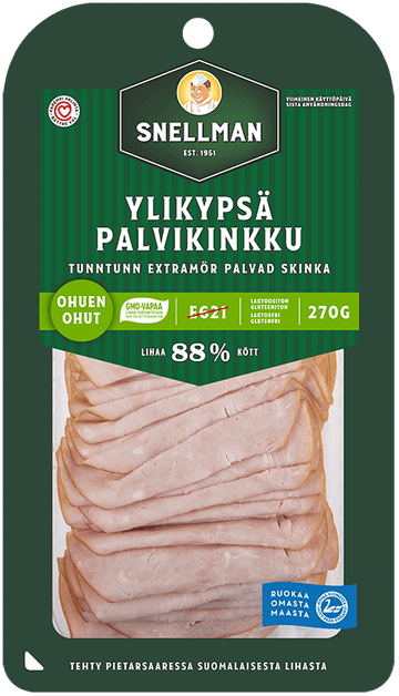 Snellman Ohuen ohut ylikypsä palvikinkku 270 g
