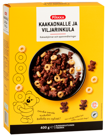 Pirkka kaakaomuronallet & viljarinkulat 400 g