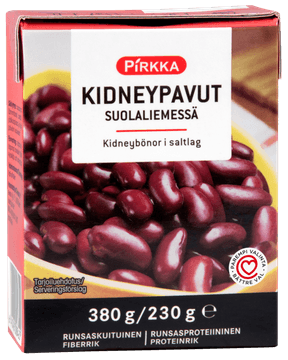 Pirkka kidneypavut suolaliemessä 380 g/230 g