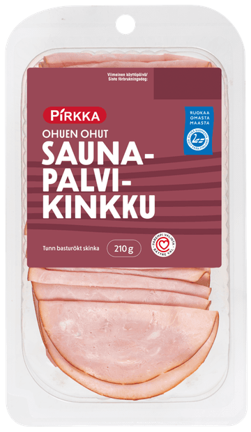 Pirkka ohuen ohut saunapalvikinkku 210 g