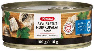 Pirkka savustetut muikkupalat öljyssä 150 g/115 g