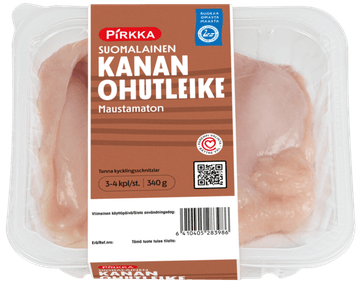 Pirkka kanan ohutleike 340g maustamaton