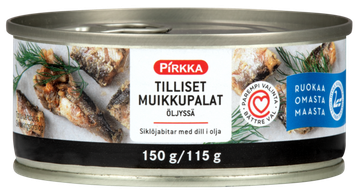 Pirkka tilliset muikkupalat öljyssä 150 g/115 g