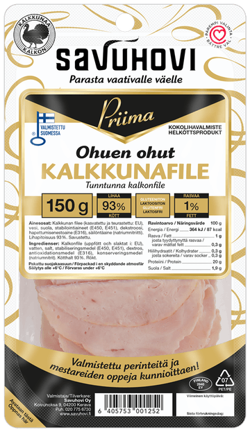 Priima Ohuen ohut Kalkkunafile