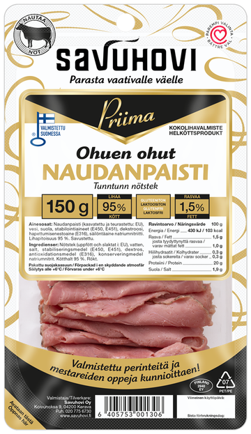 Priima Ohuen ohut Naudanpaisti