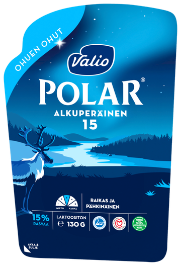 Valio Polar® 15 % e130 g ohuen ohut viipale