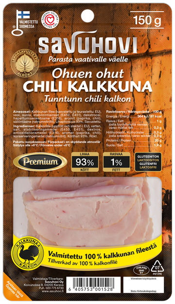Ohuen ohut chili kalkkuna 150g