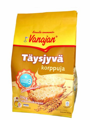 Vanajan Täysjyväkorppu 300g